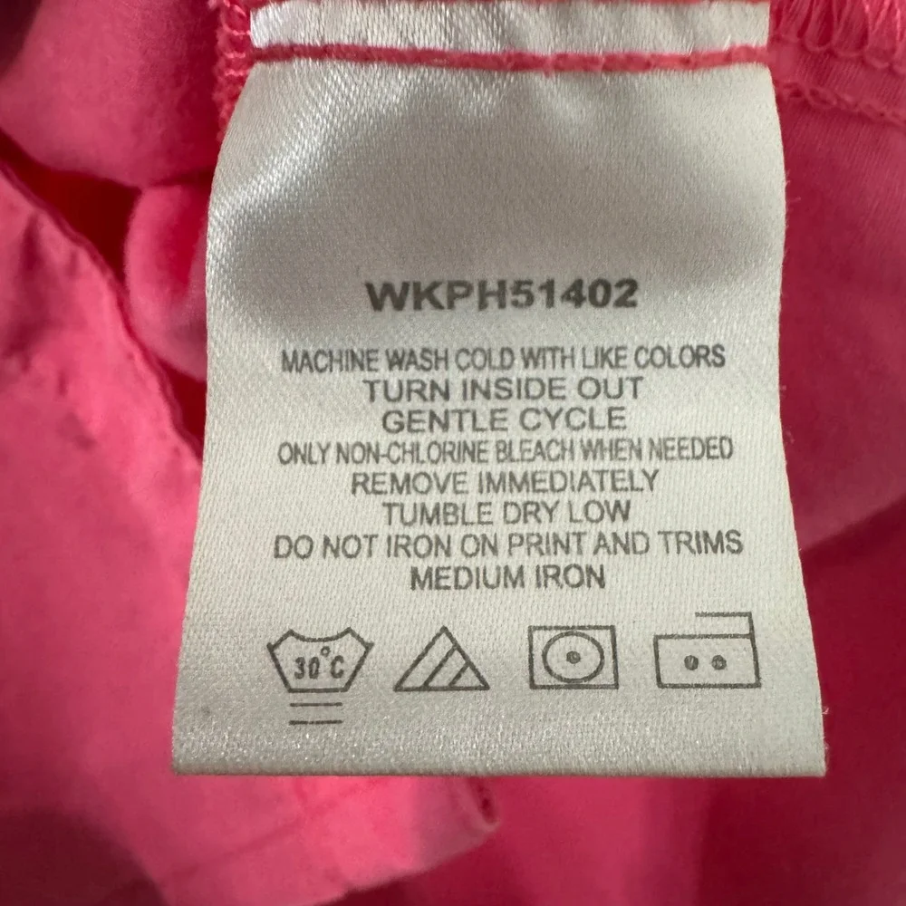 Wrangler Western Shirt Womens L Hot Pink Snap Festival Embroidered Studded‎
